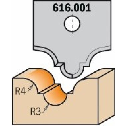 616.001 Ніж профільний 20x20x2 Профіль R3 + R4