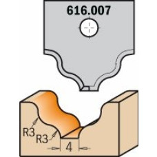 616.007 Ніж профільний 20x20x2 Профіль R3 + R3