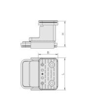 Вакуумний блок VCBL-K2 TV 130x30 H=125мм Q (поперечний) торцевий клапан вузький ел.