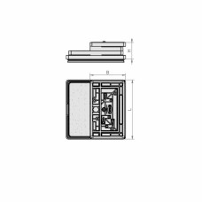 Вакуумний блок VCBL-R TV 160x96 H=45 мм растр 40x40 мм торцевий клапан