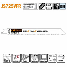 JS725VFR-20 Пила шабельна L = 200 I = 180 H = 19 K = 1,27 TS = 2,1-3,2