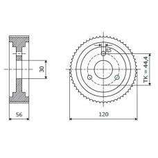 CHS.Ролик D=120 F=30 I=56 CHUET