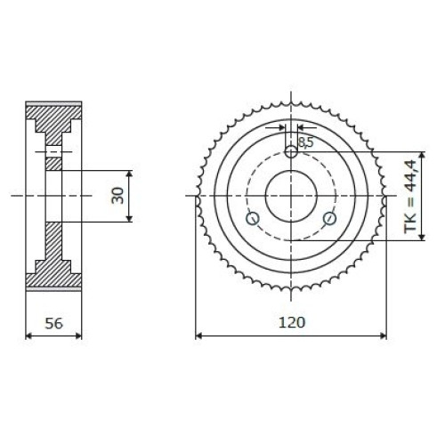 CHS.Ролик D=120 F=30 I=56 CHUET