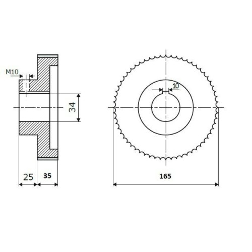 HAS.Ролик D=165 F=34 I=35 HARBS