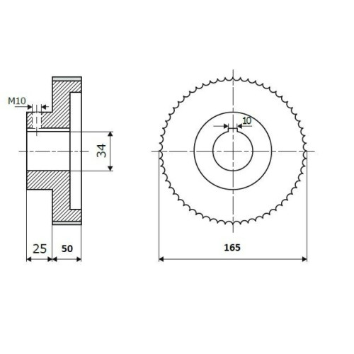 HAS.Ролик D=165 F=34 I=50 HARBS