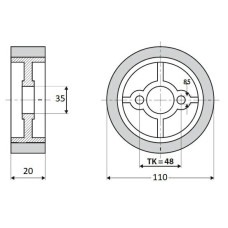 PDG.Ролик D=110 F=35 I=20 для пристроїв подачі