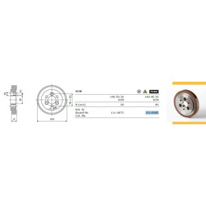 Ролик 140-40-35-3V резинка 70 ShA коричневий SCM