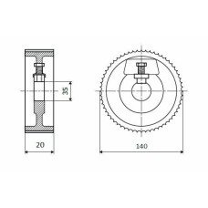 SCS.Ролик D=140 F=35 I=20 SCM