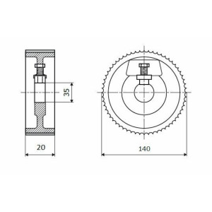 SCS.Ролик D=140 F=35 I=20 SCM