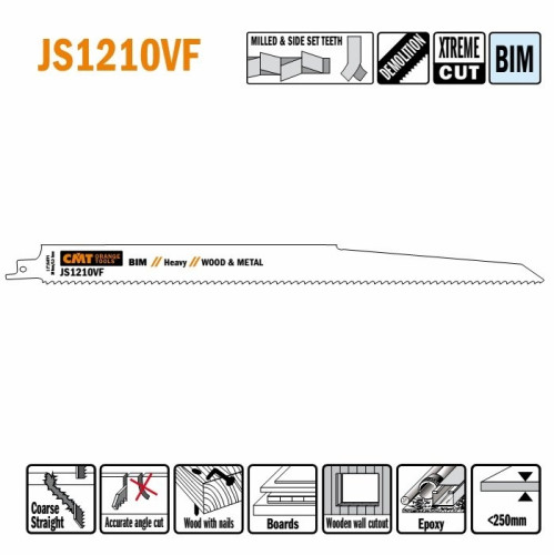 JS1210VF-5 Пила шабельна L = 300 I = 280 H = 22 K = 1,60 TS = 3,2-5