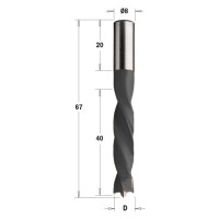 307.050.11 Свердло HW NP D=5 I=40 L=67 S=8x20 RH