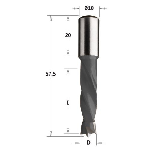 308.050.11 Свердло HW NP D=5 I=30 L=57,5 S=10x20 RH