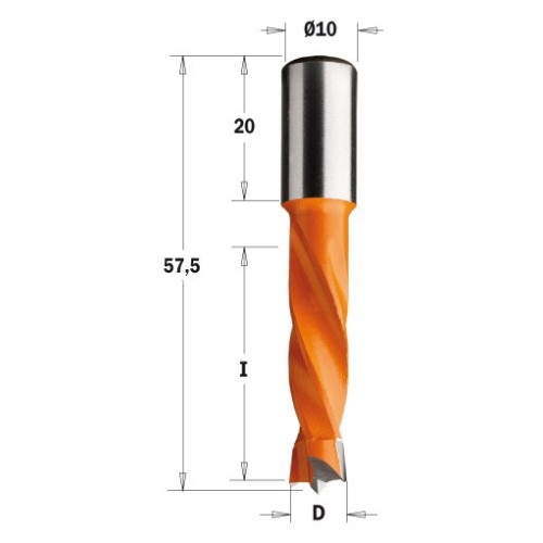 308.050.12 Свердло HW NP D=5 I=30 L=57,5 S=10x20 LH