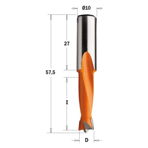 310.047.12 Свердло NP HW D=4,76 I=27 L=57,5 S=10x27 LH