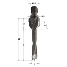 325.050.11 Свердло HW NP гвинт. хвост. GZ D=5 I=20 LB=35 S=M10/11x4 RH