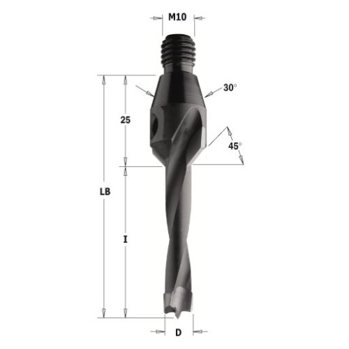 332.050.11 Свердло NP гвинт. хвост. GZ HW D=5 I=20 LB=45 S=M10/30o RH