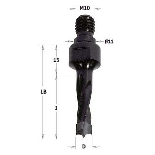 338.050.12 Свердло HW NP гвинт. хвост.  D=5 I=30 LB=45 S=M10/11x4 LH