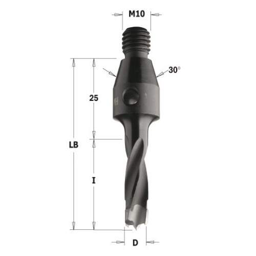 341.060.11 Свердло NP гвинт. хвост.  HW D=6 I=30 LB=55 S=M10/30o RH