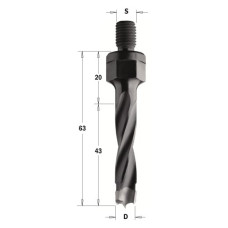 344.060.12 Свердло NP гвинт. хвост. HW D=6 I=43 LB=63 S=M8 LH