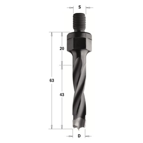 344.080.11 Свердло NP гвинт. хвост. HW D=8 I=43 LB=63 S=M8 RH