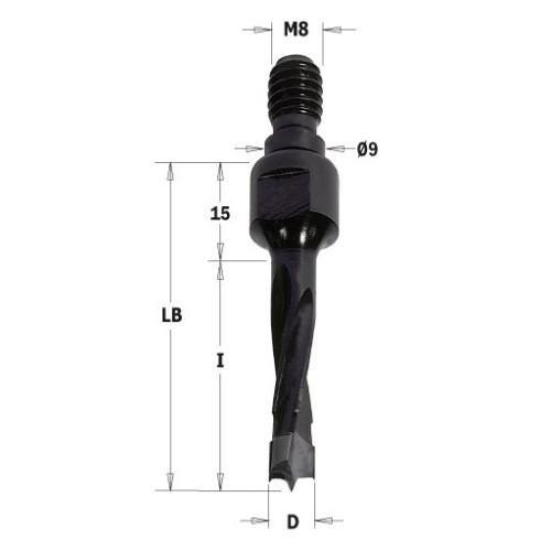 352.050.11 Свердло NP гвинт. хвост. HW D=5 I=30 LB=45 S=M8/9 RH