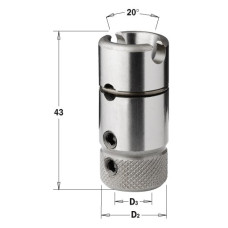 360.201.00 Патрон  D3=10 D2=20 L=43 RH+LH "MORBIDELLI"