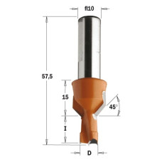 376.100.12 Свердло з зінкером NP HW D=10 I=12 L=57,5 S=10 LH