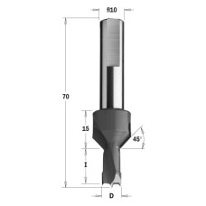 377.080.11 Свердло з зінкером NP HW D=8 I=12 L=70 S=10 RH