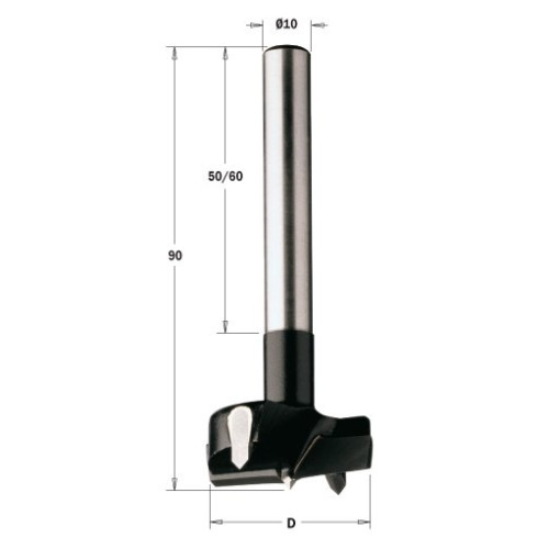 512.160.11 Свердло чашкове HW RH D=16 L=90 S=10x60 (хвостовик циліндричний)