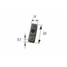 Гумова накладка 66x14 mm для корпусу № 3