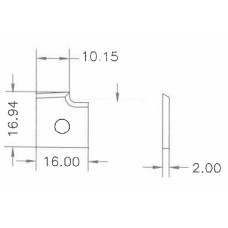 KKC.Ніж L=16 W=17 T=2 R=2 Тип 2 FELDER G320 G360 R