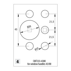 CMT333-4300 Фреза насадна свердлильна- під віконні ручки 43/0