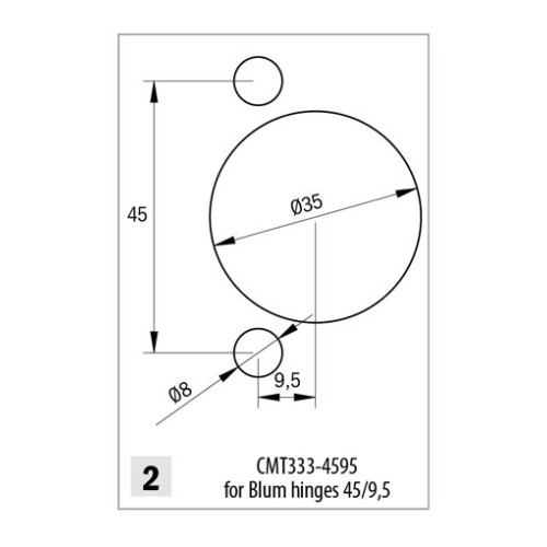 CMT333-4595 Фреза насадна свердлильна BLUM