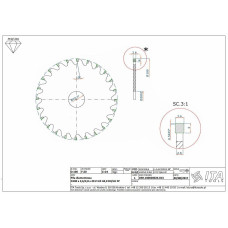 DSR.Пила D=100 F= 20 Z= 24 K/P=3,6/2,8 H4,0 FP PH: -