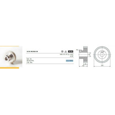 Ролик резиновий D=100 F=25 I=22 L=62 клин 8 корпус ALU 60 ShA SCM WINDOR