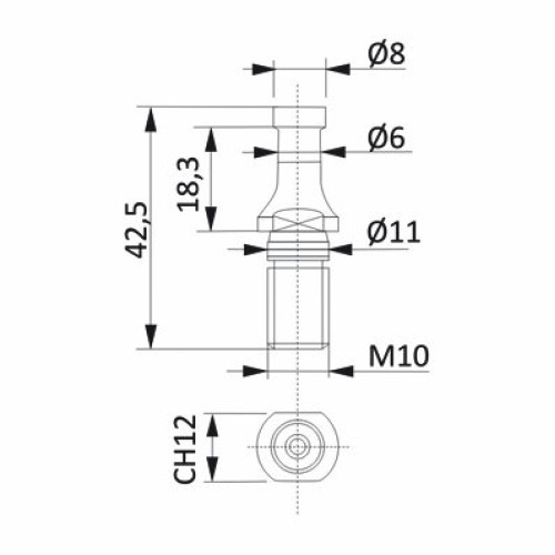 кінцівка  до патр.  ISO 30 Scm, HSD Scm, Morbidelli