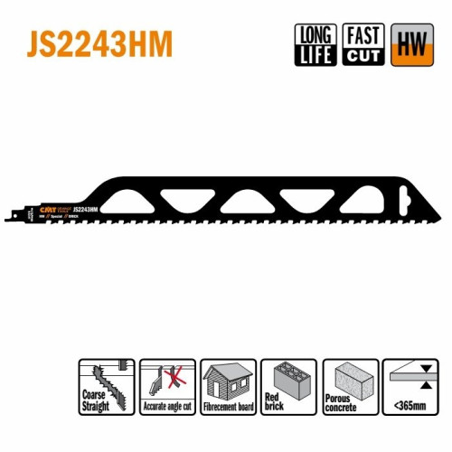 JS2243HM Пила шабельна L=455 I=400 H=50 K=1,50 TS=12,7